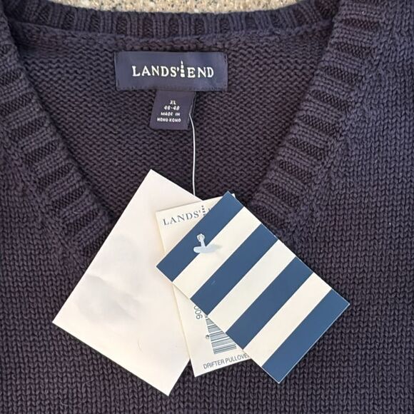 LANDS' END Drifter Pullover V-Neck Sweater Vest *NEW* - Picture 3 of 13